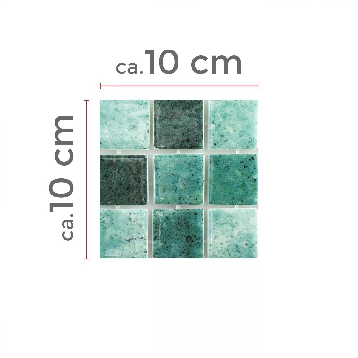 Muster von Glas Schwimmbad Mosaik Baltic Grün 38x38mm