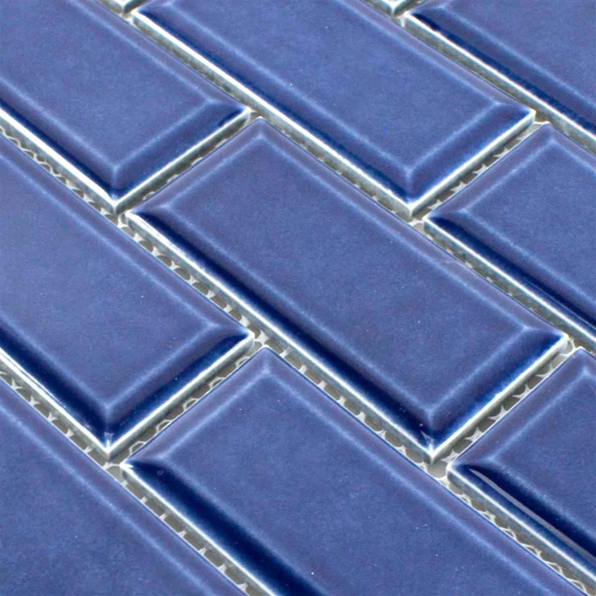 Muster von Keramik Mosaik Fliesen StPauls Metro Facette Blau