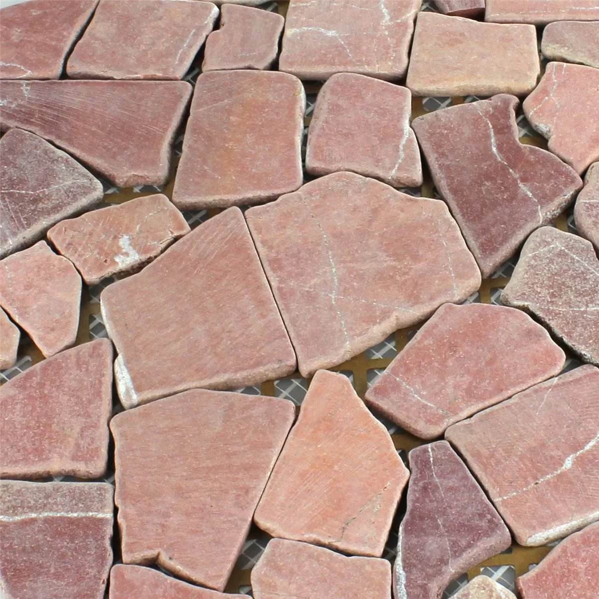 Mosaikfliesen Marmor Bruch Rosso Palermo