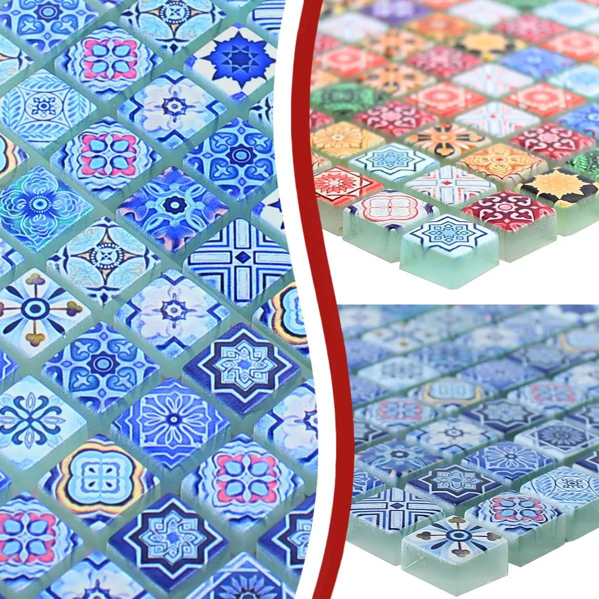 Muster von Glasmosaik Fliesen Marrakech