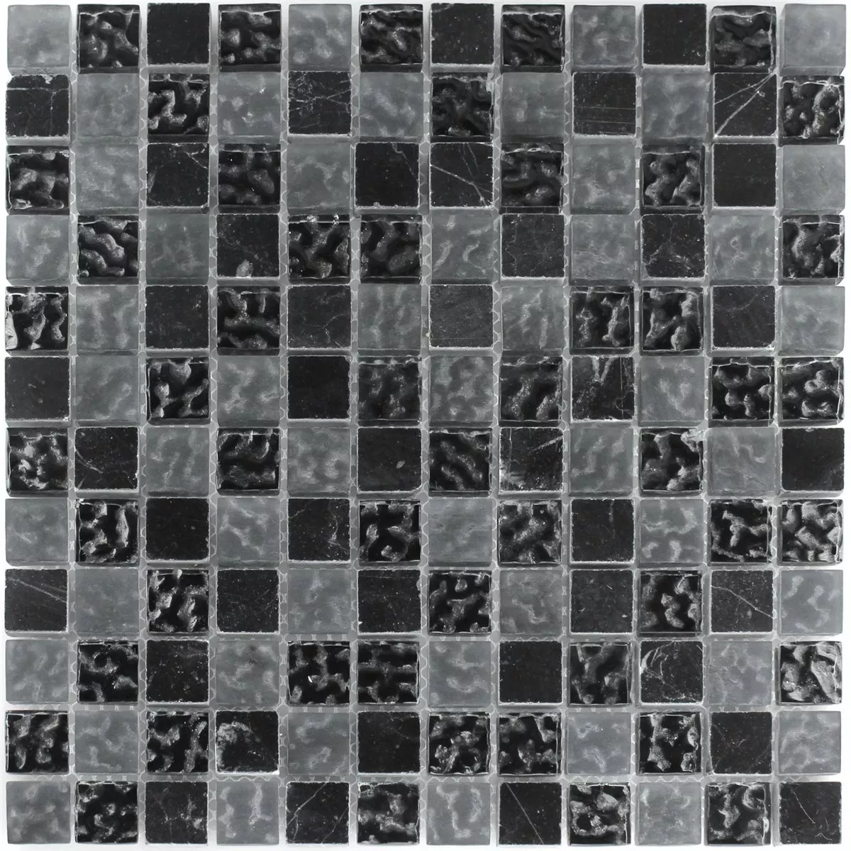 Mosaikfliesen Glas Marmor Zambia Geriffelt 23x23x8mm