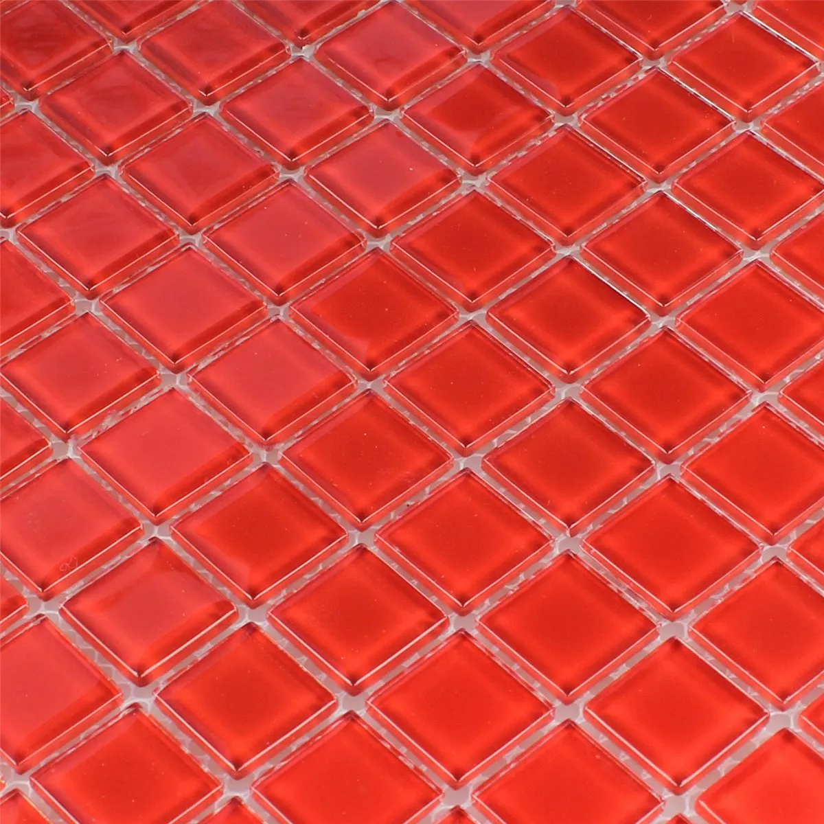 Mosaikfliesen Glas Rot Uni 25x25x4mm