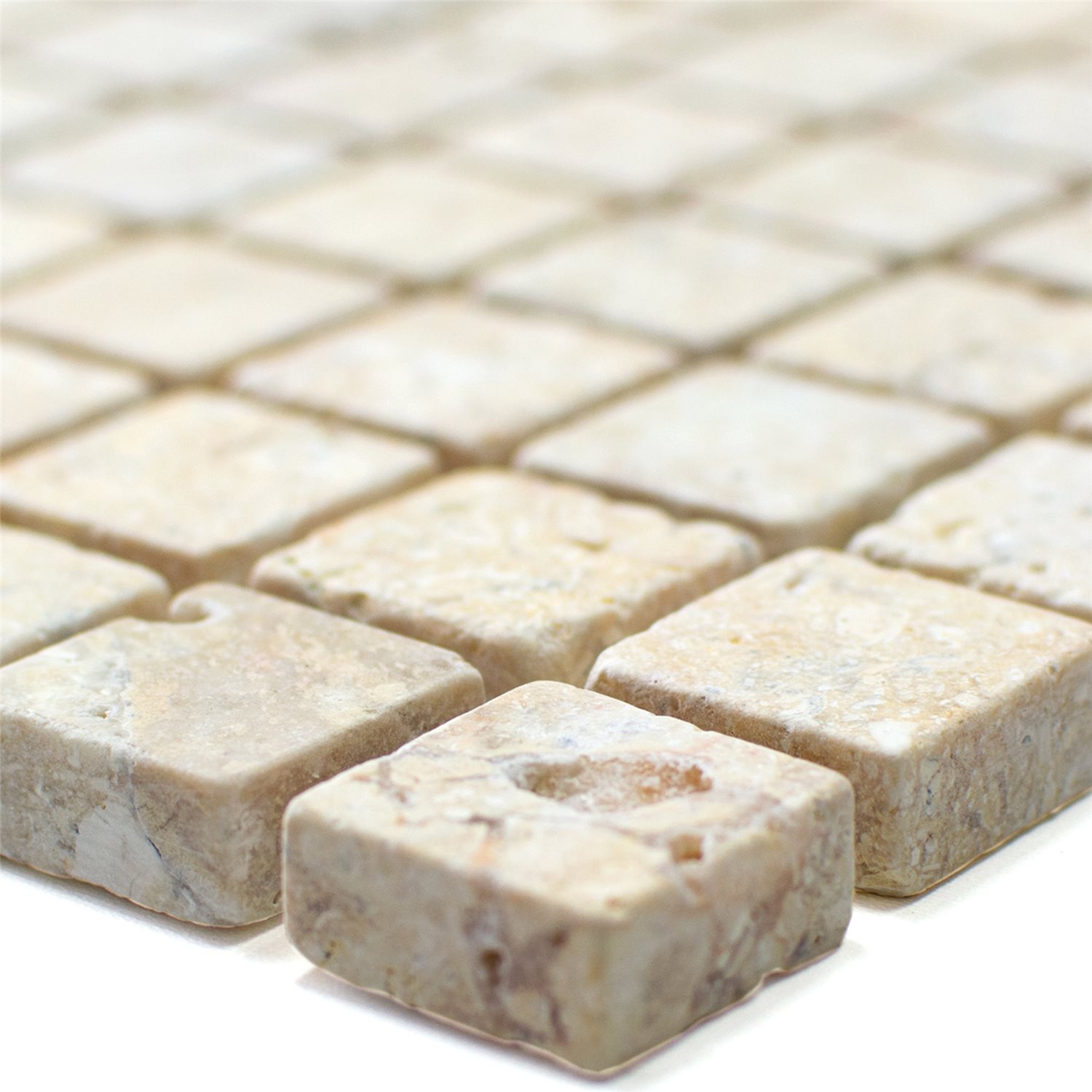 Muster von Mosaikfliesen Limestone Garbagna Beige 23
