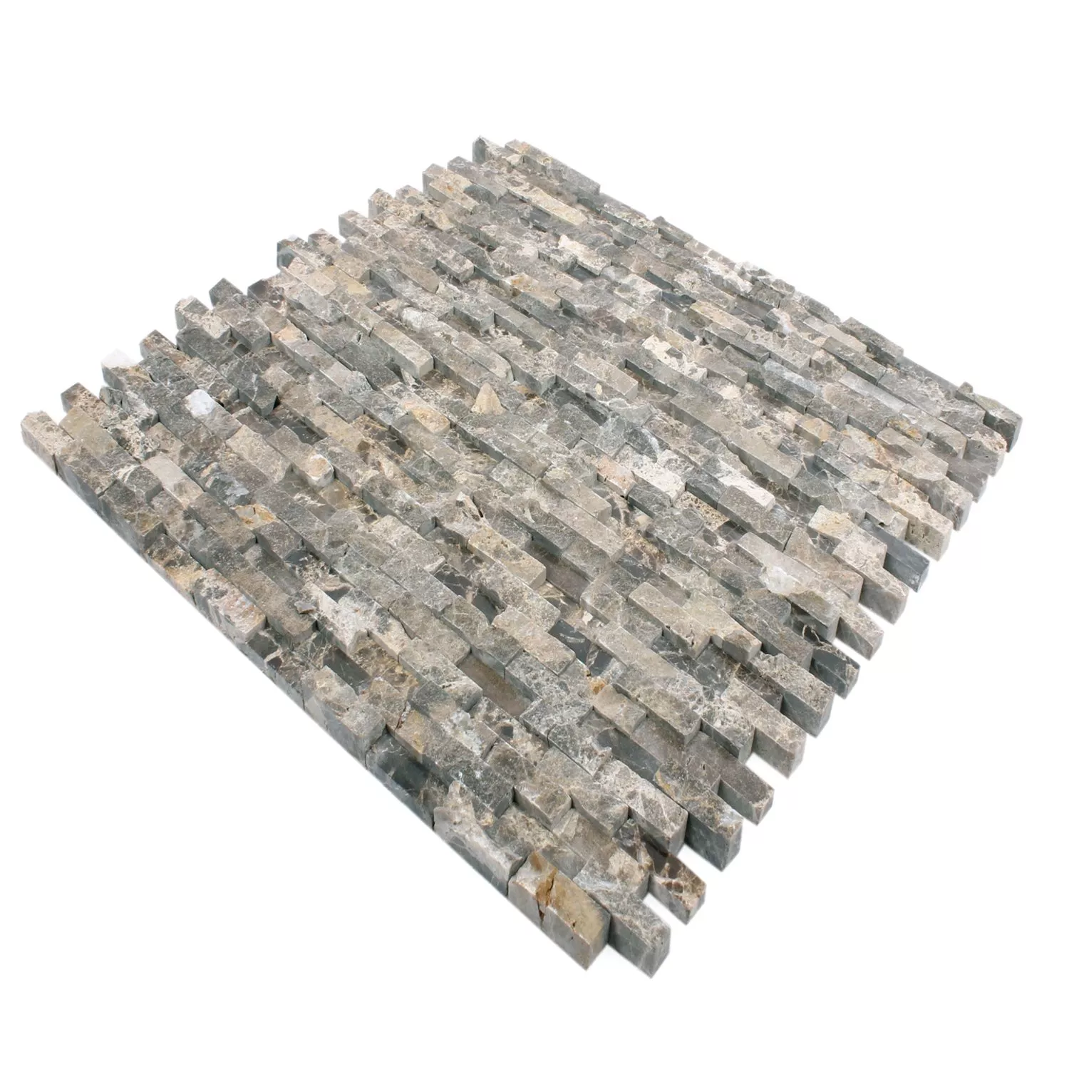 Muster von Mosaikfliesen Marmor Sirocco Emperador 3D