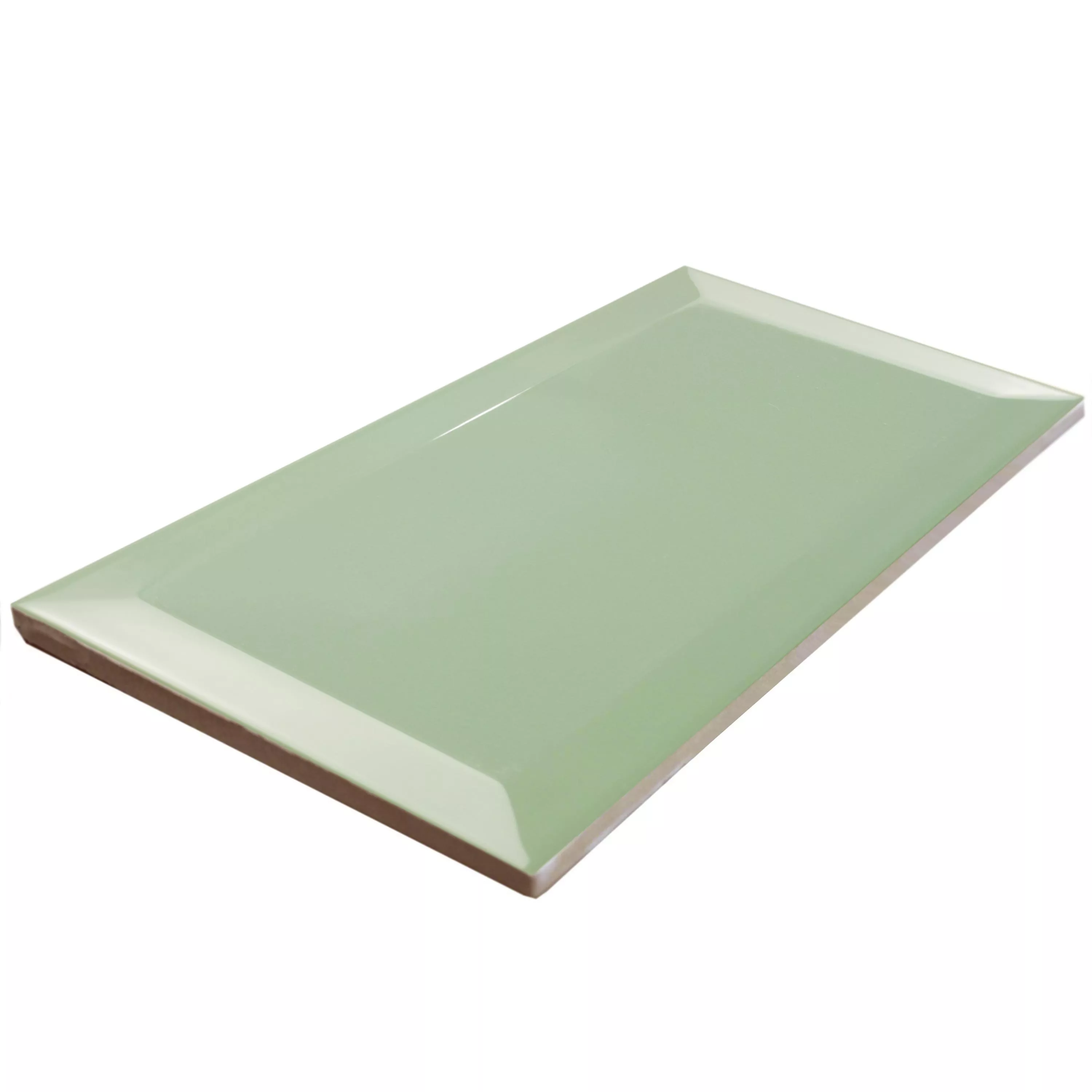 Muster Metro Wandfliesen Brasilia Facette 7,5x15x0,7cm Verde