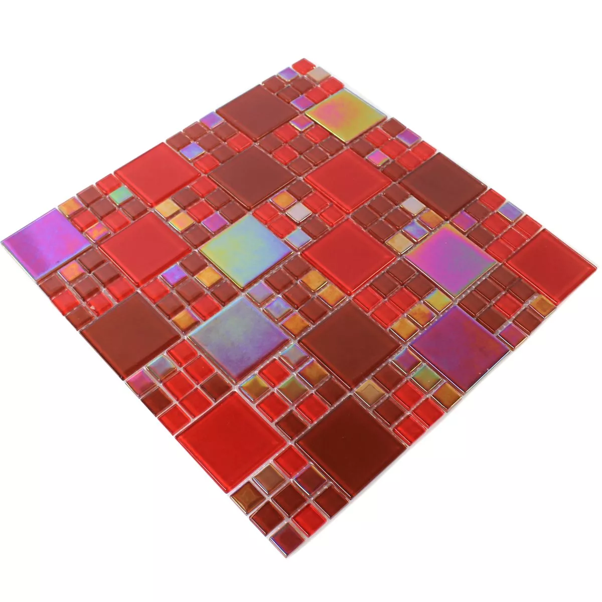 Muster von Glasmosaik Fliesen Rot Elox
