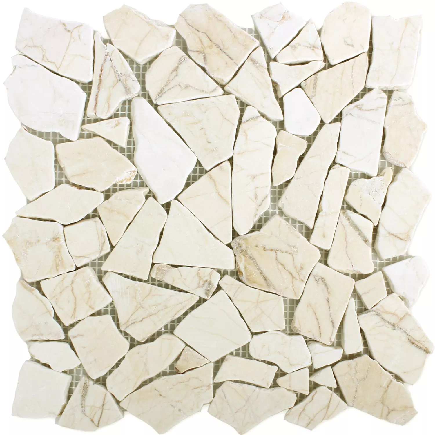 Muster von Marmor Bruch Mosaikfliesen Golden Cream Poliert