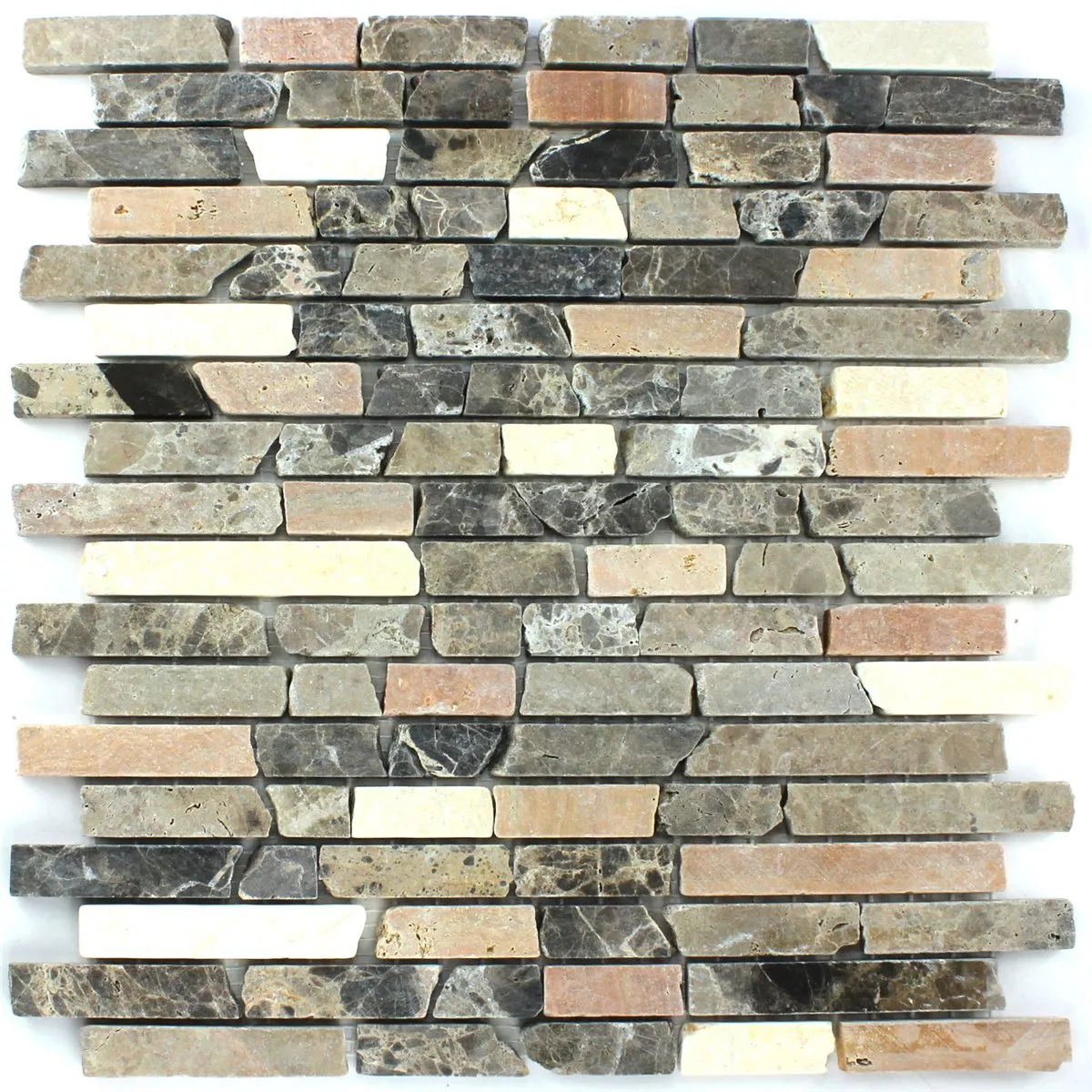 Muster von Mosaikfliesen Marmor Braun Mix