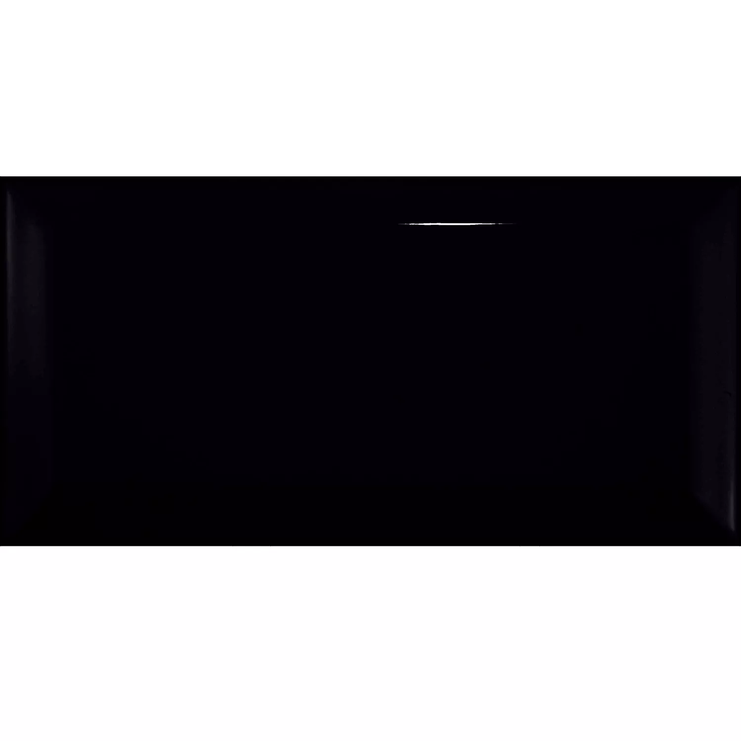 Metrofliese Schwarz Glänzend 7,5x15 cm Facette Pitcox Negro