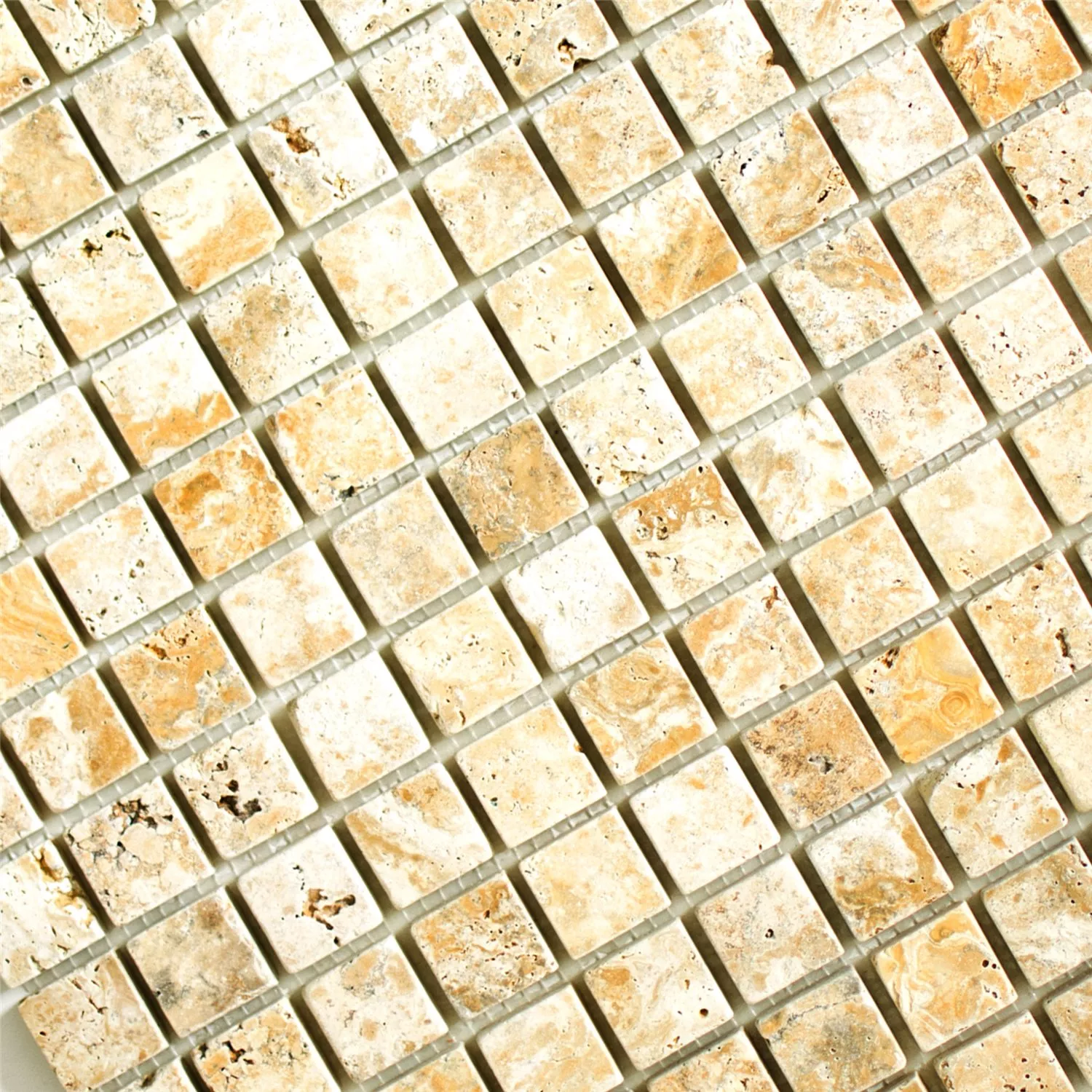 Mosaikfliesen Travertin Castello Gold 23