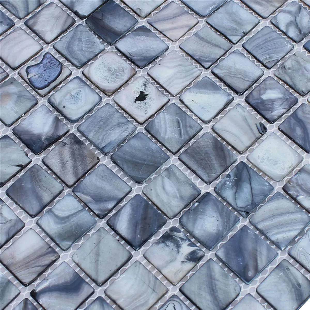 Muster von Mosaikfliesen Glas Perlmutt Effekt Shell
