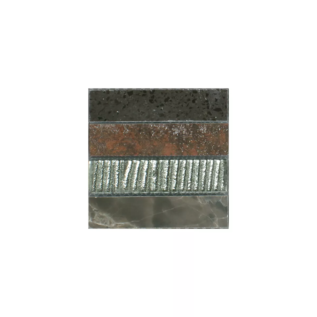 Muster Naturstein Glas Aluminium Mosaikfliesen Akrites Beige Braun