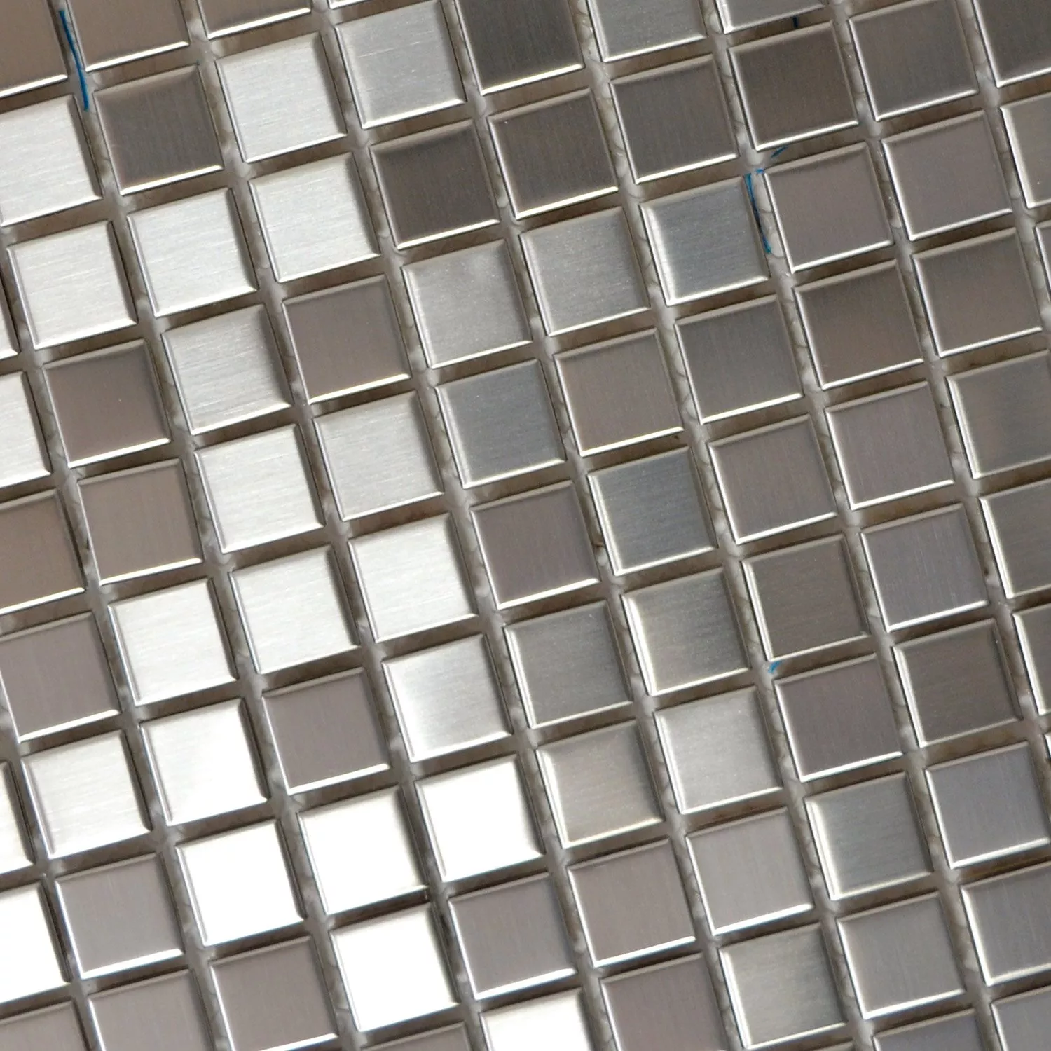 Muster von Edelstahl Mosaikfliesen Gebürstet Quadrat 15