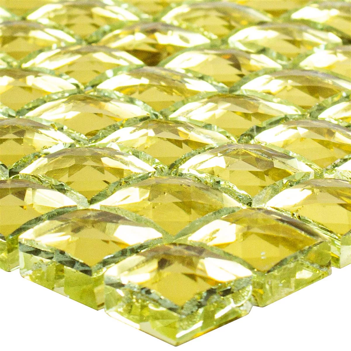 Muster von Glas Mosaikfliese Victoria Gold Quadrat 15