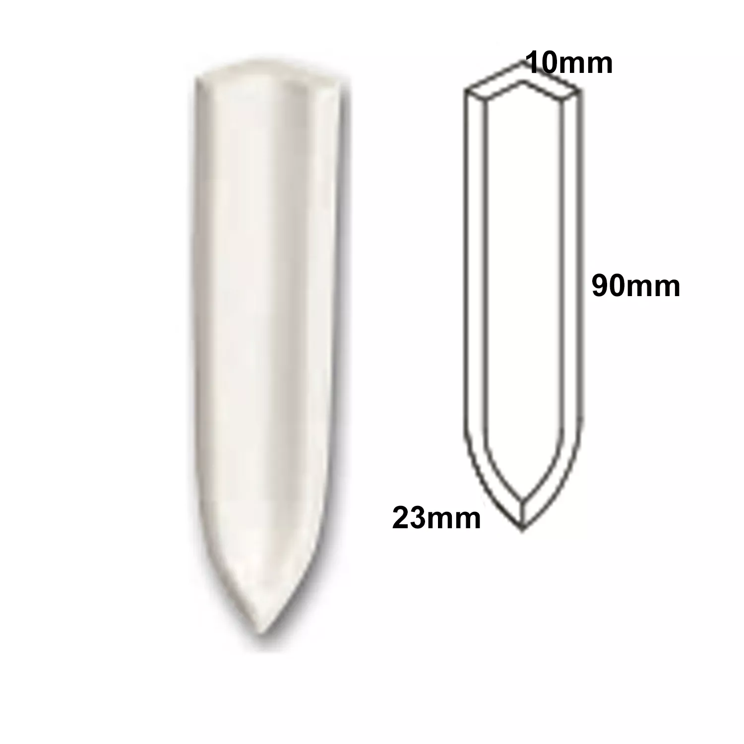 Innenecke Courage Grau Matt 2,3x9cm