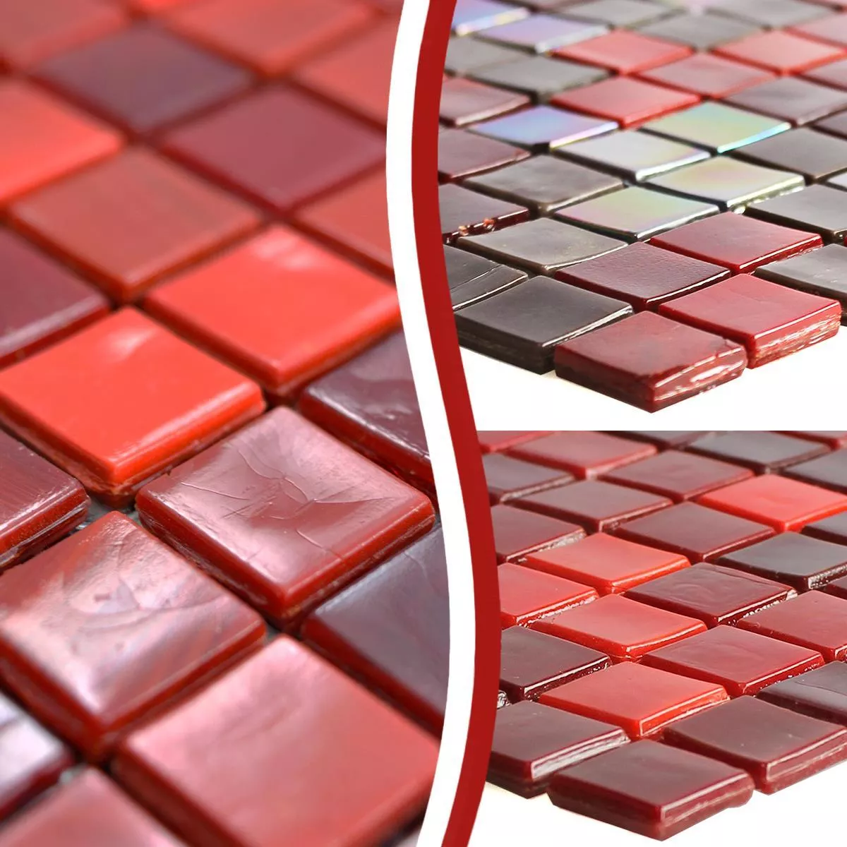 Glas Mosaikfliesen Rexford Perlmutt Effekt