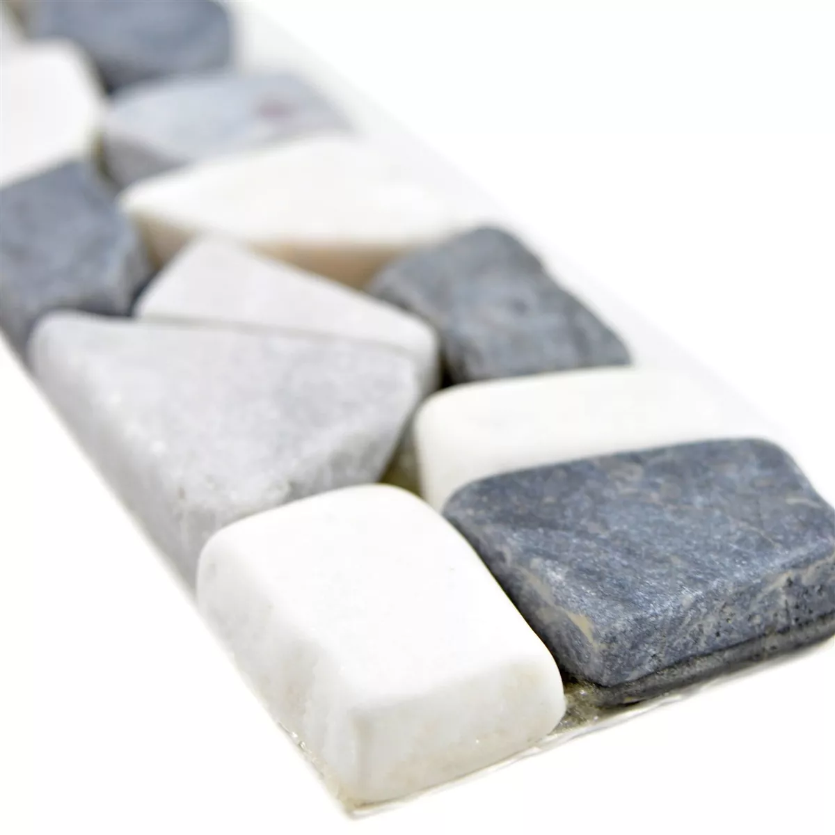 Naturstein Fliesenbordüre Riesco Schwarz Grau Weiß Naturstein Fliesenbordüre Riesco Schwarz Grau Weiß