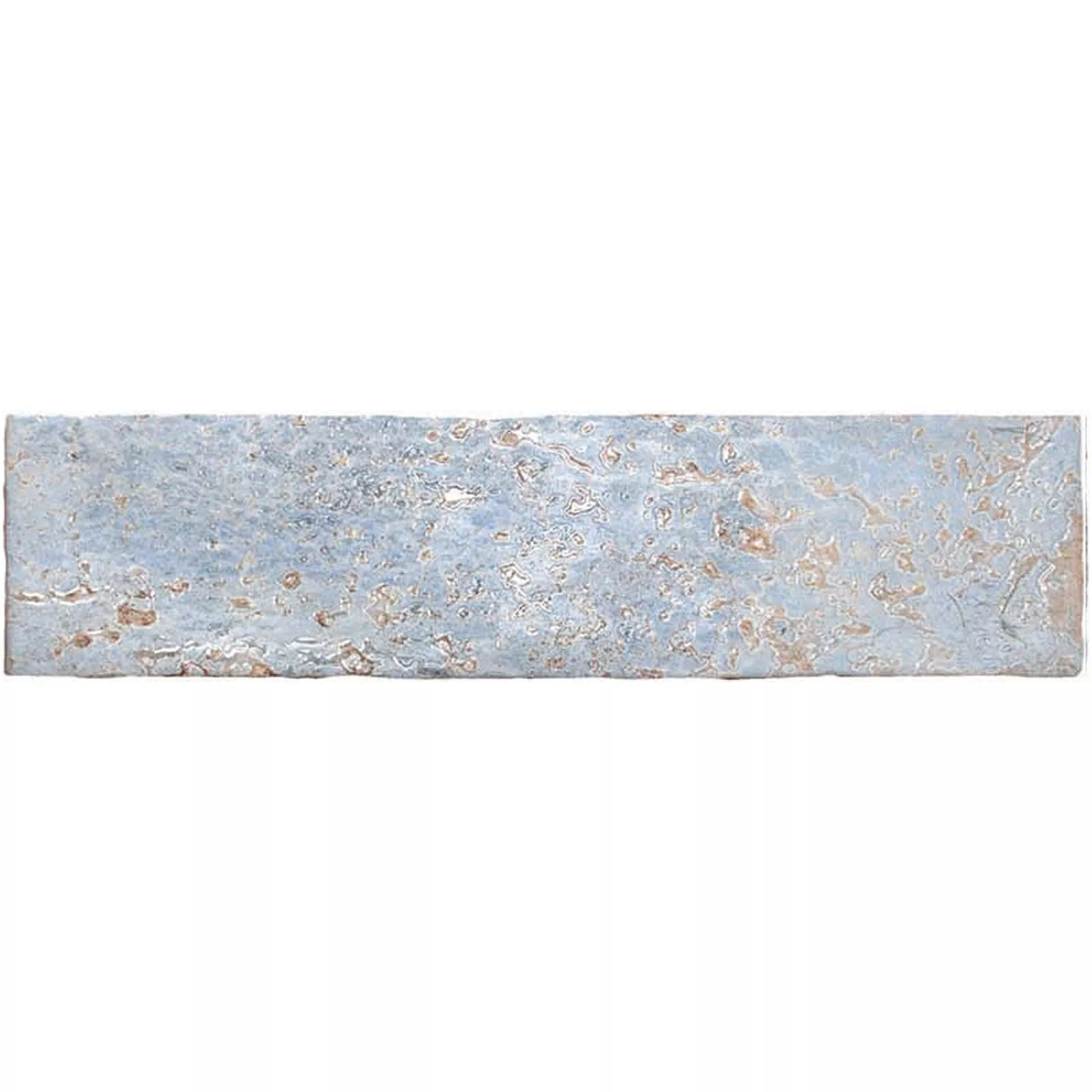 Wilhelmsburg Gewellt Hellblau Glänzend 7,5x30 cm