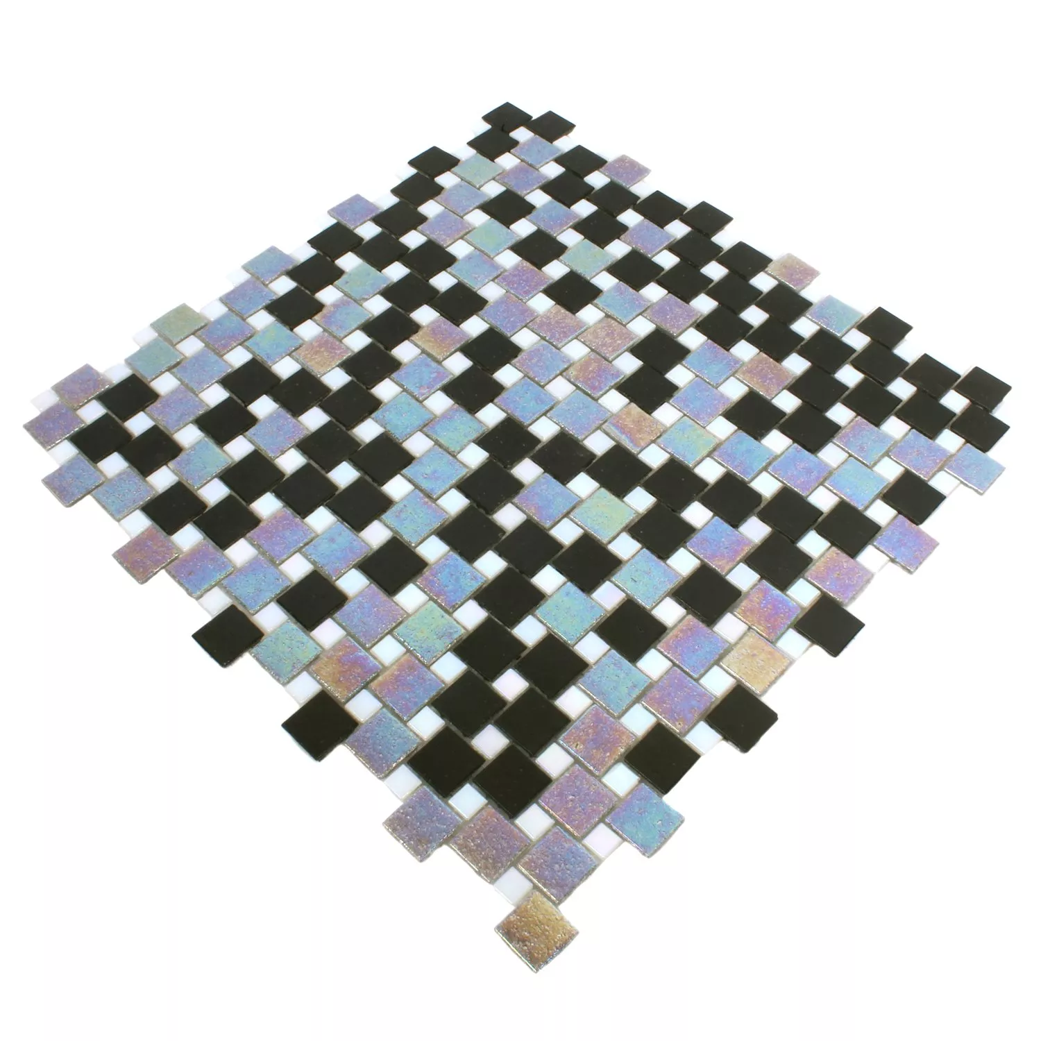 Mosaikfliesen Glas Tahiti Grau Schwarz