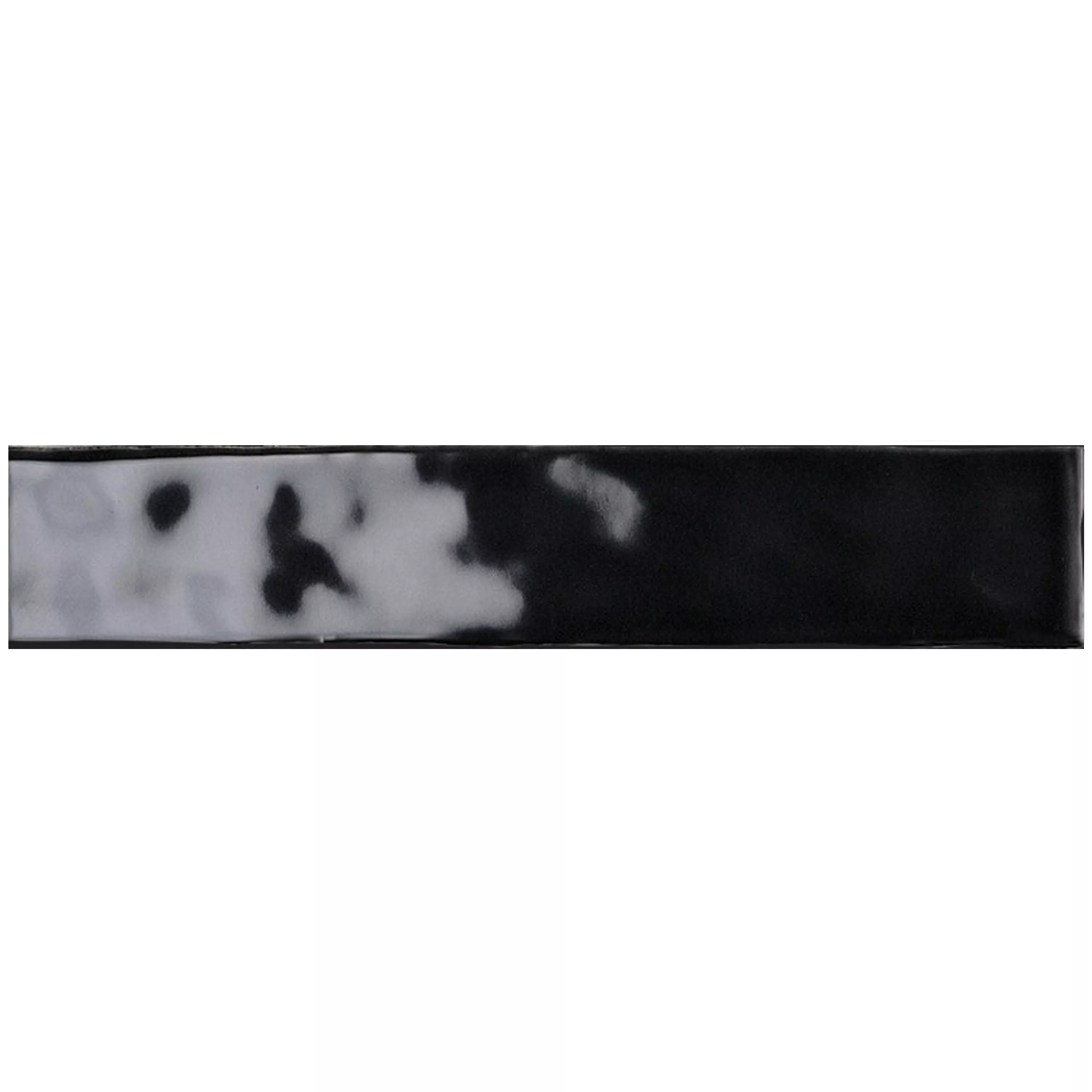 Muster Wandfliesen Montreal Gewellt Schwarz 5x25cm