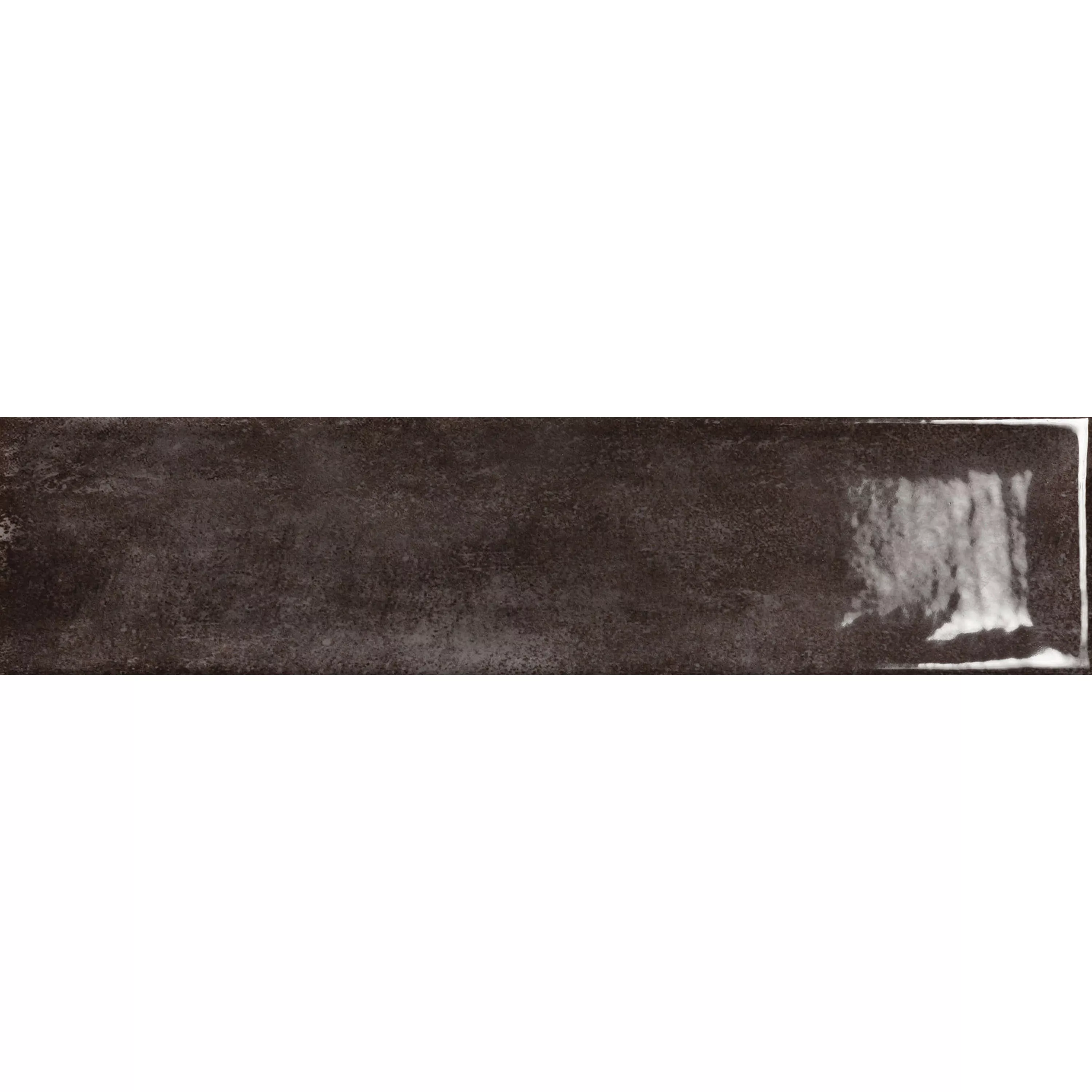 Muster von Wandfliesen Pascal Glänzend Innen Facette Schwarz 7,5x30cm