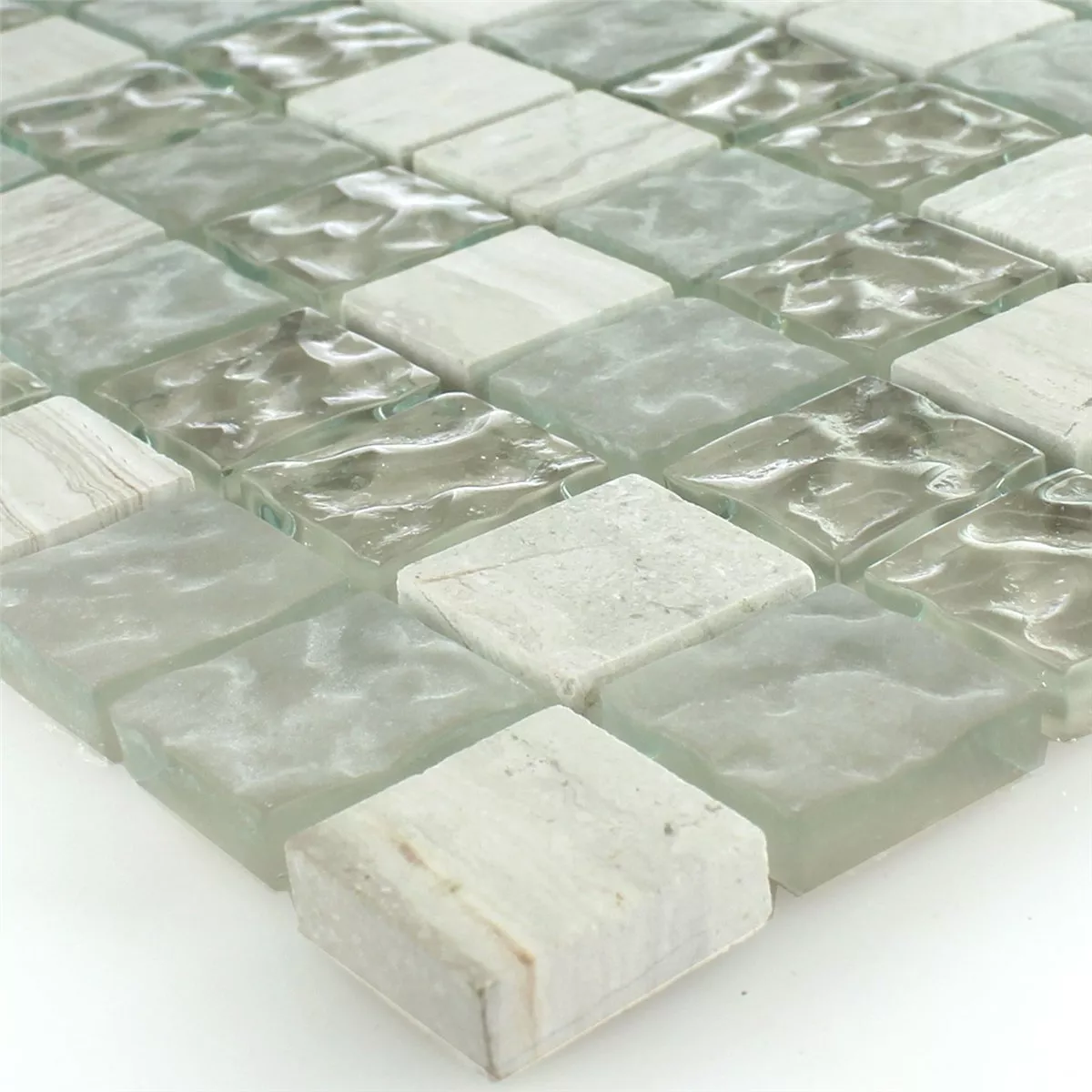 Mosaikfliesen Glas Marmor Burlywood 23x23x8mm Getrommelt