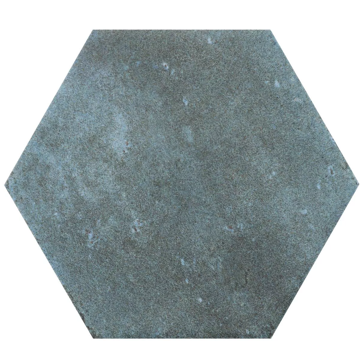 Muster von Bodenfliesen Arosa Matt Hexagon Pazifikblau 17,3x15cm