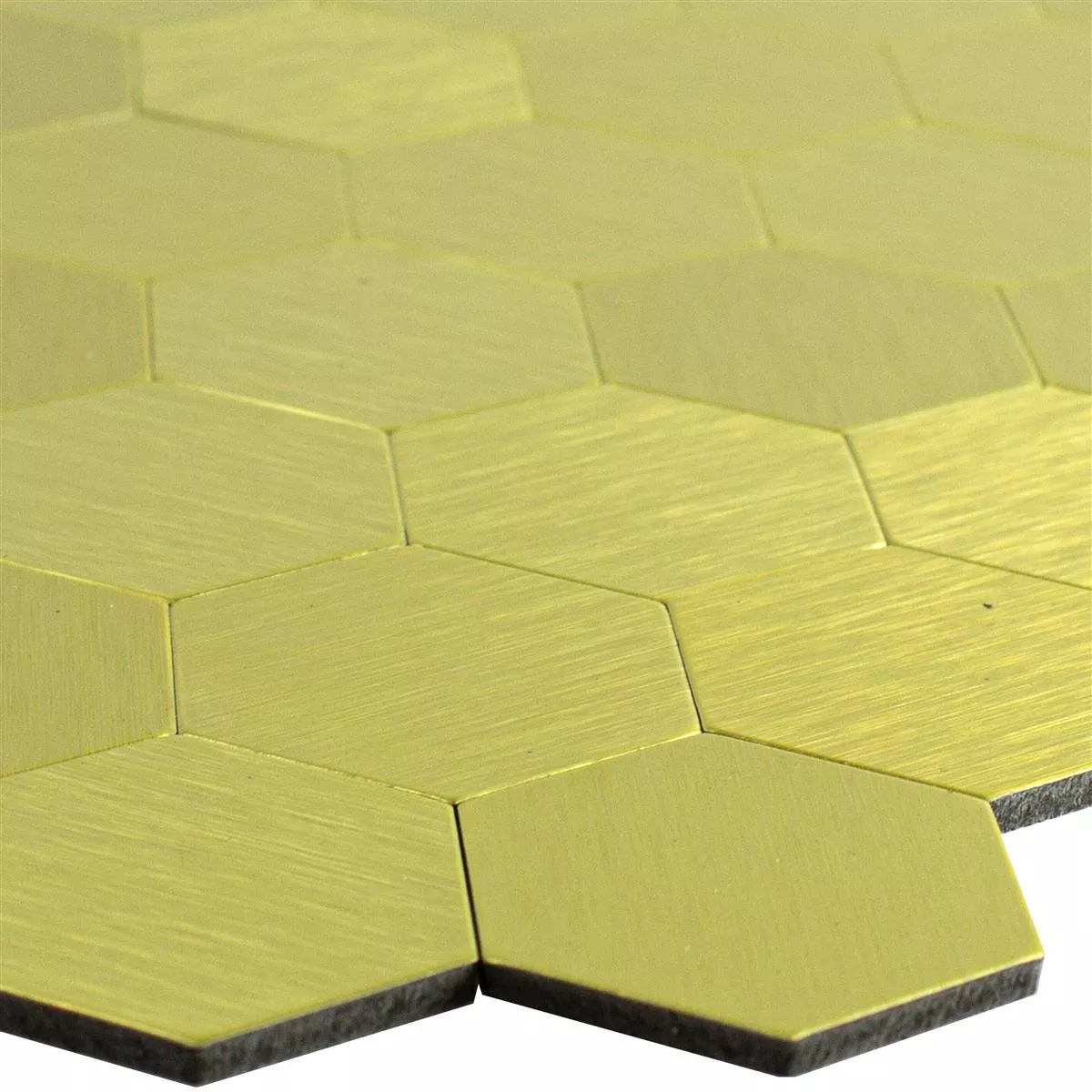 Mosaikfliesen Metall Selbstklebend Vryburg Gold Hexagon Mosaikfliesen Metall Selbstklebend Vryburg Gold Hexagon