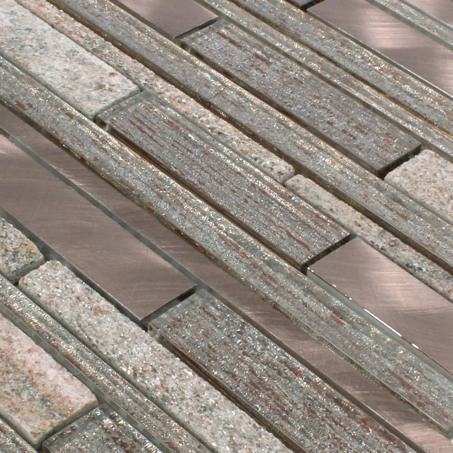 Muster von Mosaikfliesen Panorama Braun Kupfer