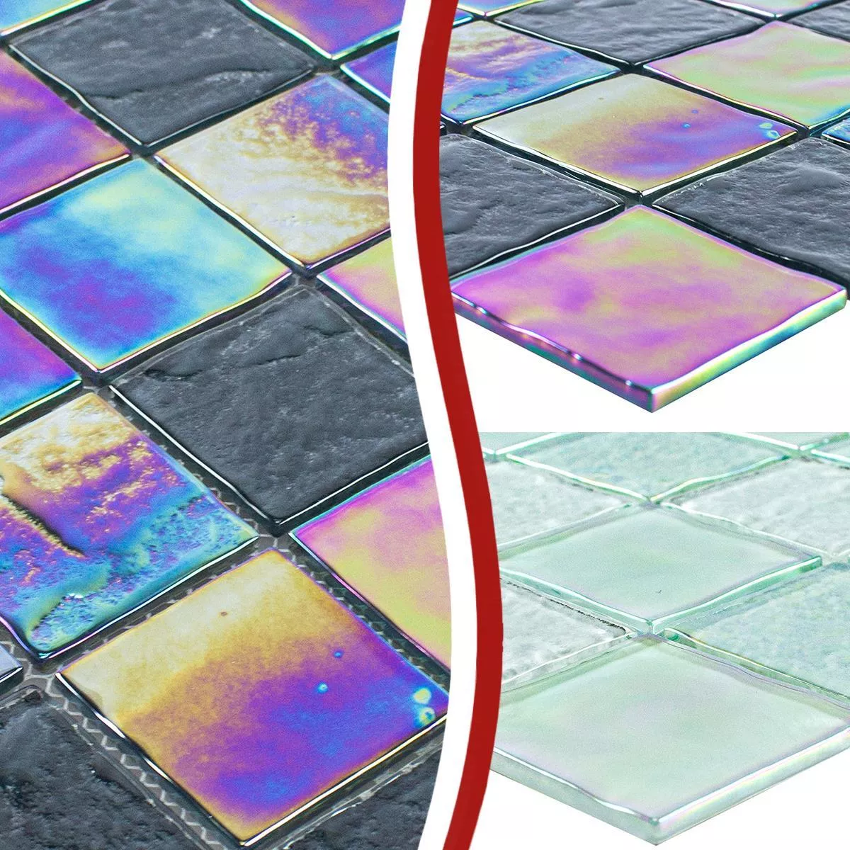 Muster von Glasmosaik Fliesen Perlmutt Effekt Darwin