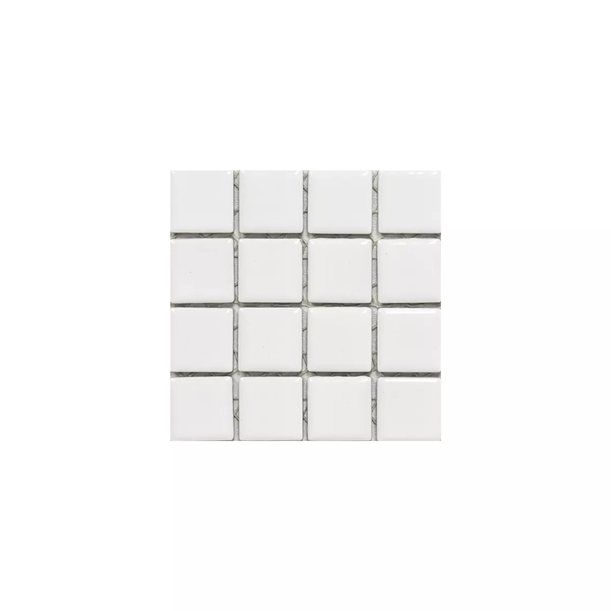 Muster von Keramik Mosaikfliesen Adrian Weiß Glänzend Quadrat 23