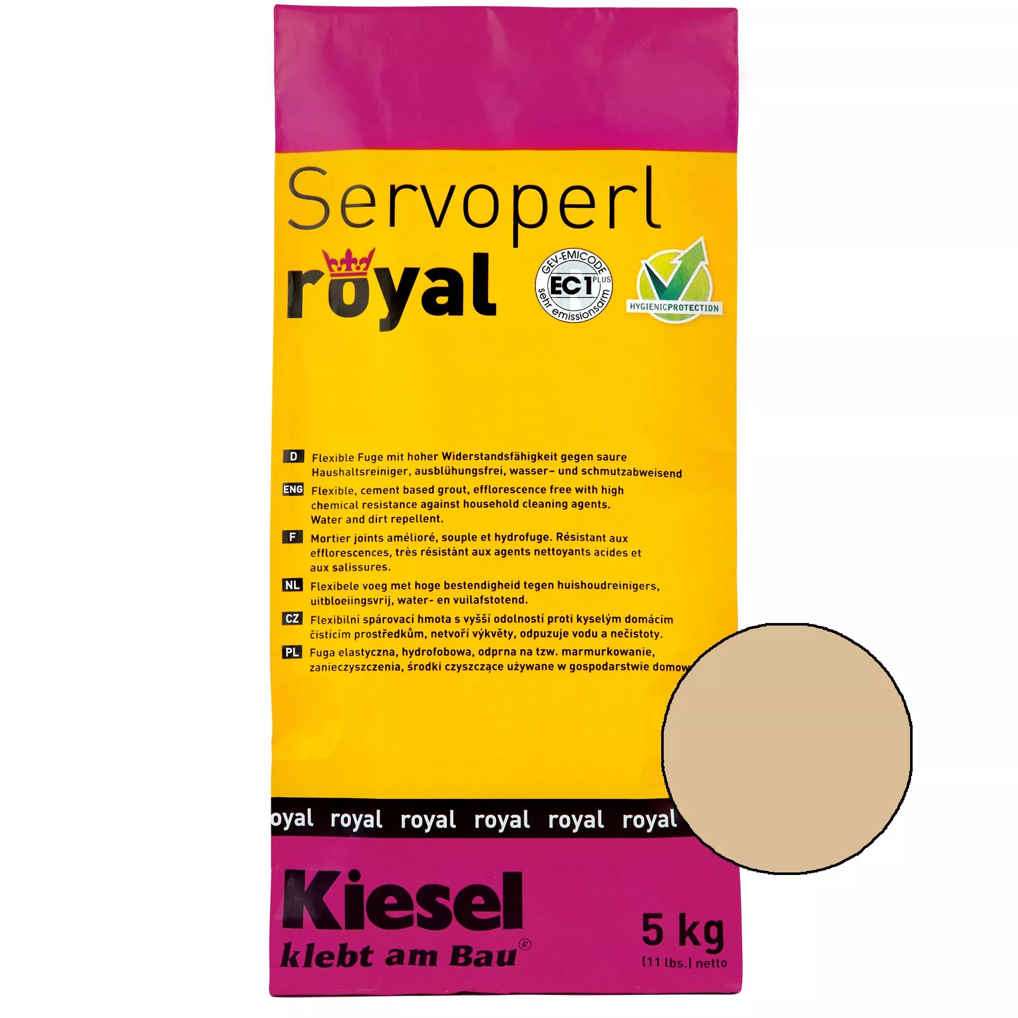 Kiesel Servoperl royal - Flexible, wasser- und schmutzabweisende Fuge (5KG Safari Sand)