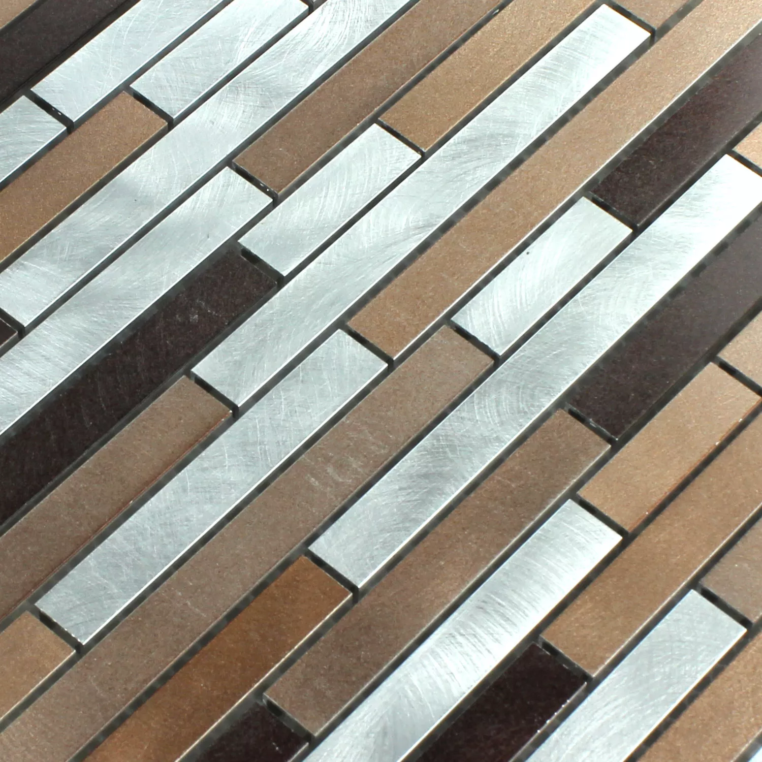 Mosaikfliesen Aluminium Metall Kupfer Braun Mix