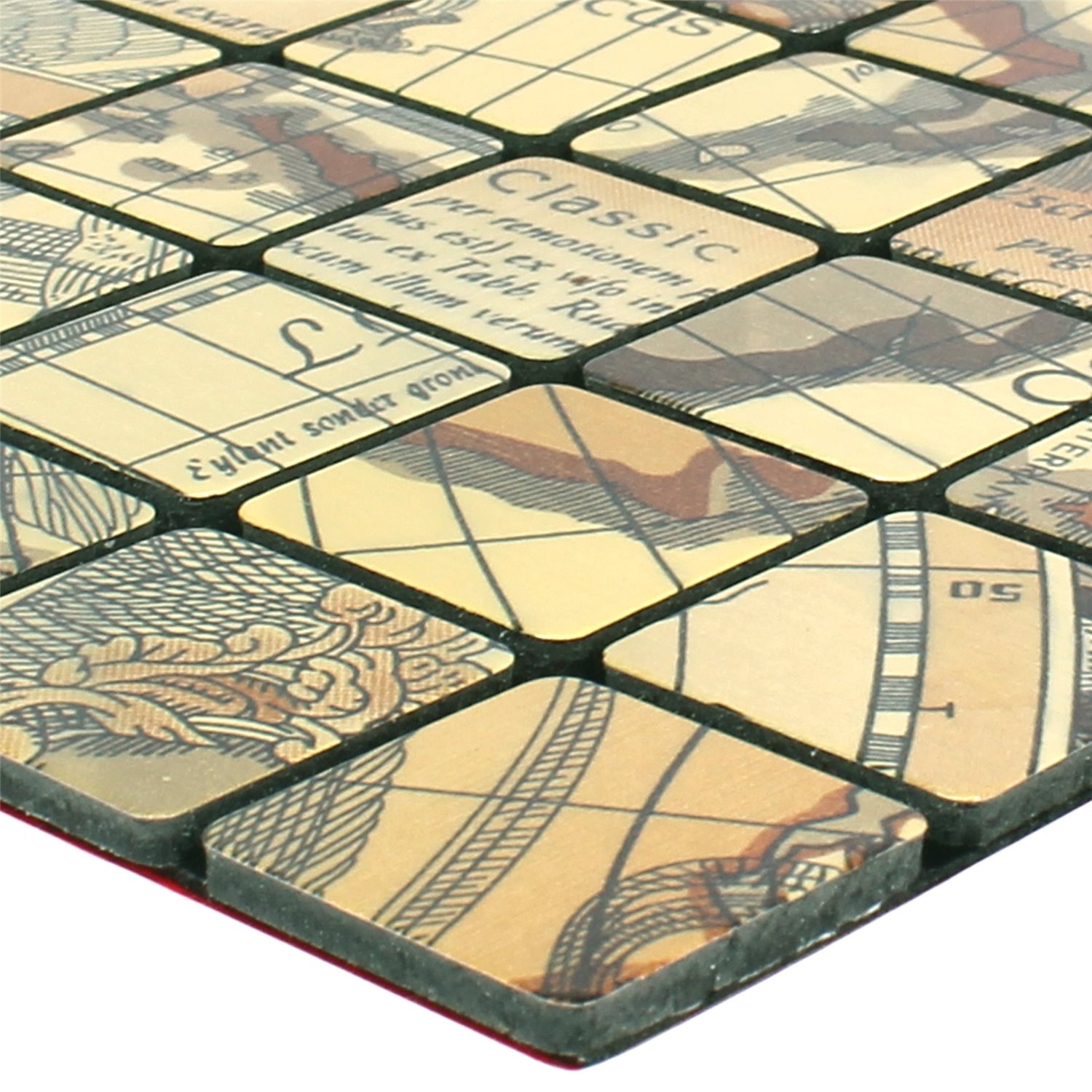 Mosaikfliesen Metall Selbstklebend Pinta Weltkarte Gold