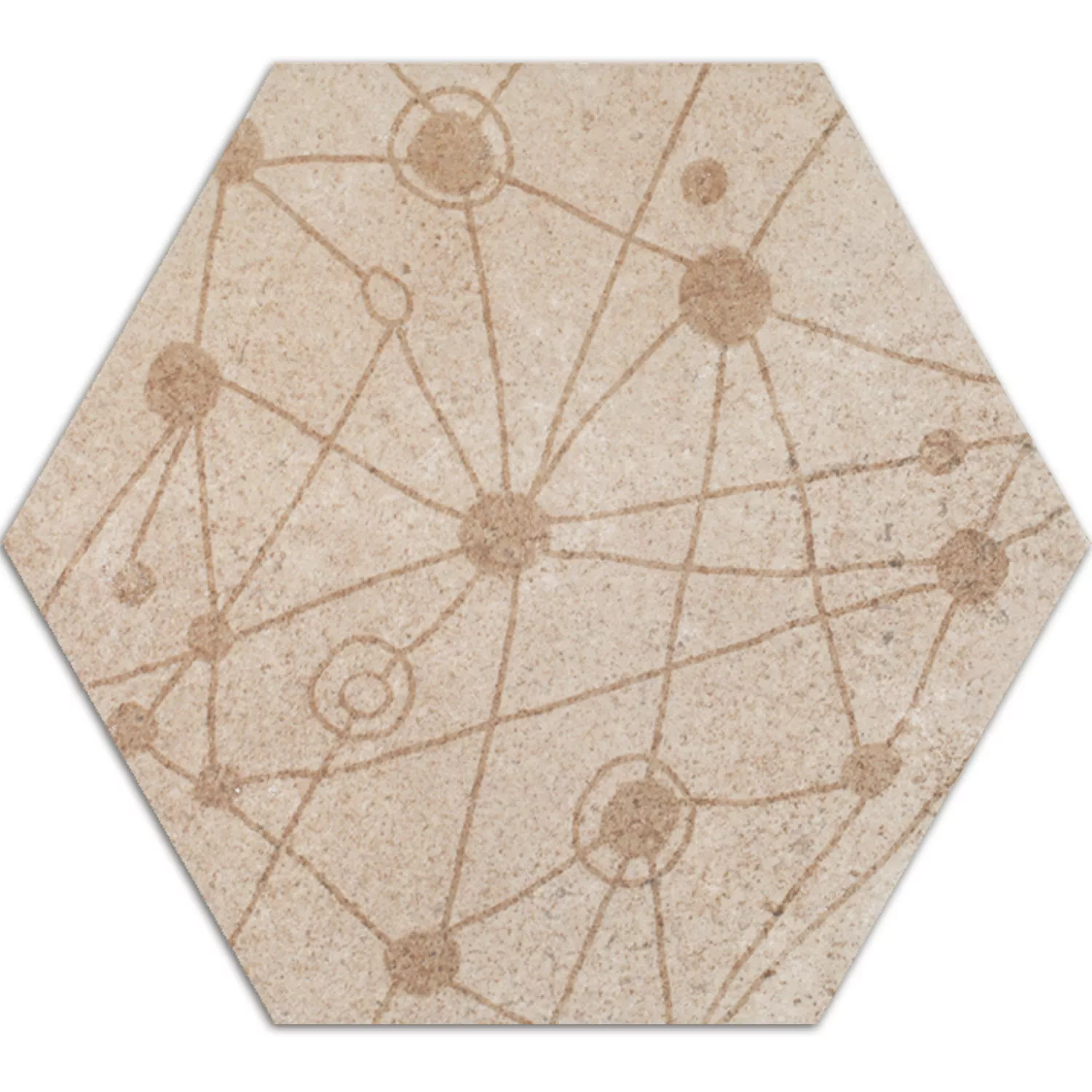 Zementfliesen Optik Dekor Hexagon Atlanta Beige