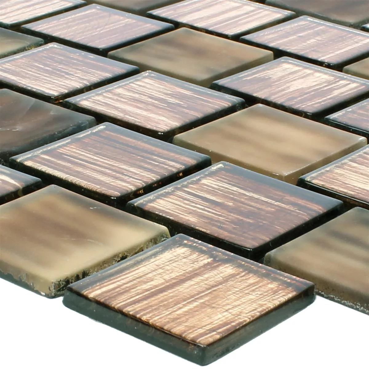 Muster von Glasmosaik Fliesen Lanzarote Braun Schmal