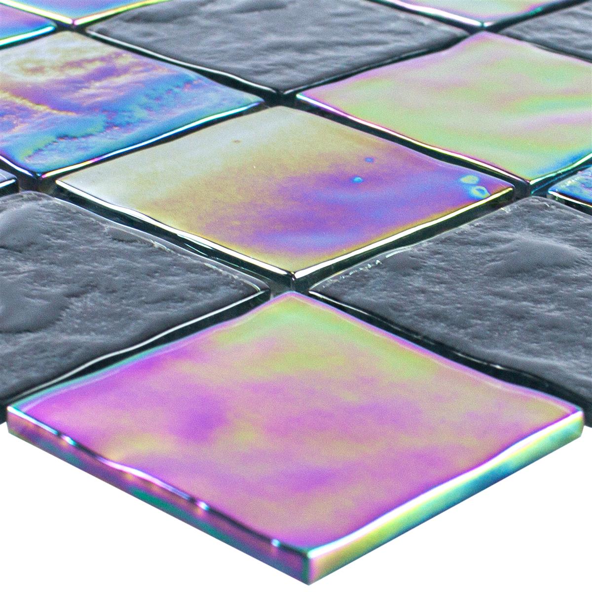 Glasmosaik Fliesen Perlmutt Effekt Darwin Schwarz