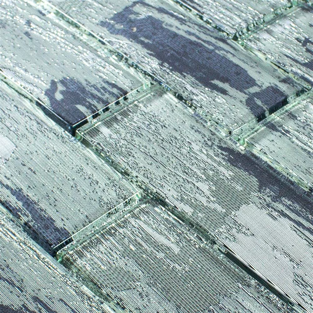 Muster von Glasmosaik Fliesen Troja Silber