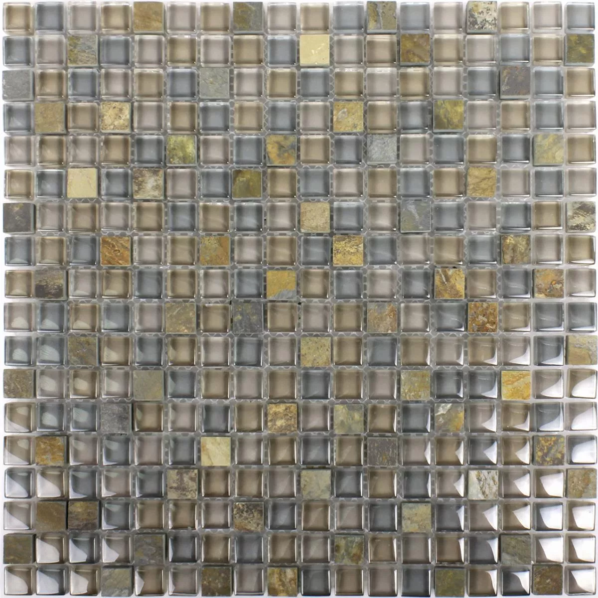 Mosaikfliesen Marmor Java Glasmix Apollo Braun 15