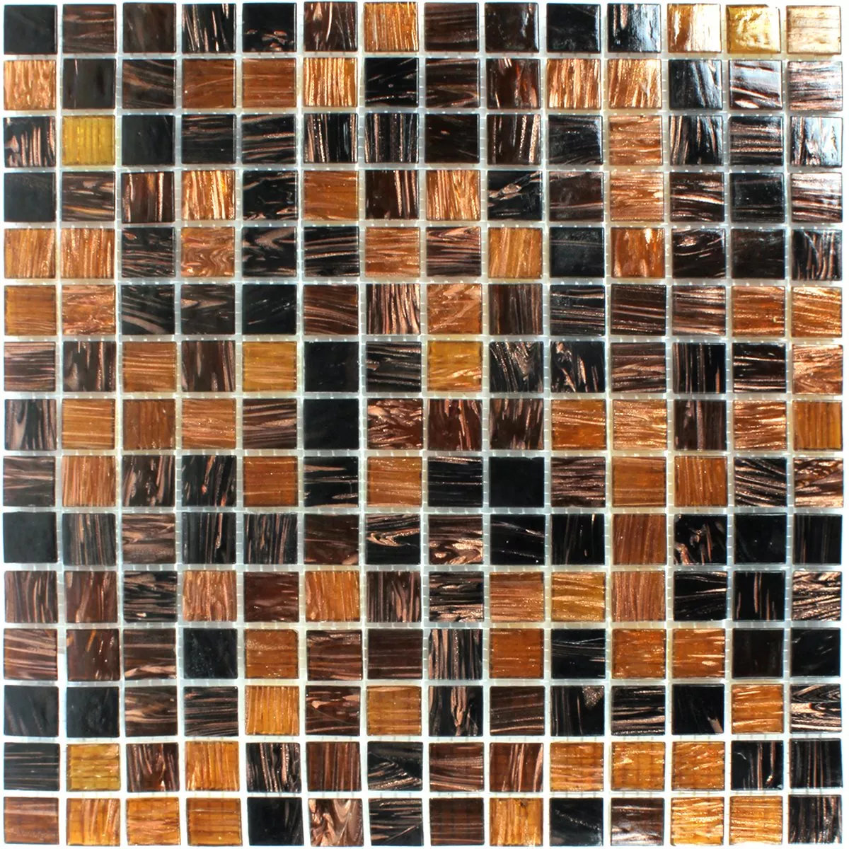 Muster von Glasmosaik Fliesen Goldstar Braun Mix