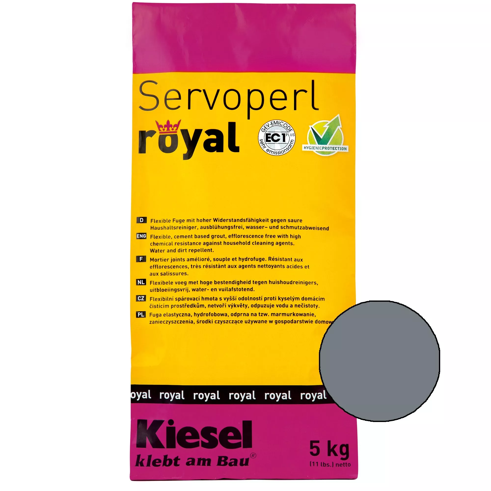 Kiesel Servoperl royal - Flexible, wasser- und schmutzabweisende Fuge (5KG Basalt)