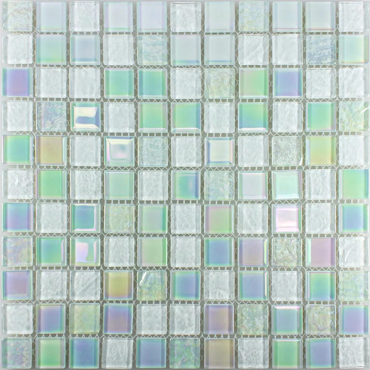 Glasmosaik Fliesen Perlmutt Effekt Manor Weiß