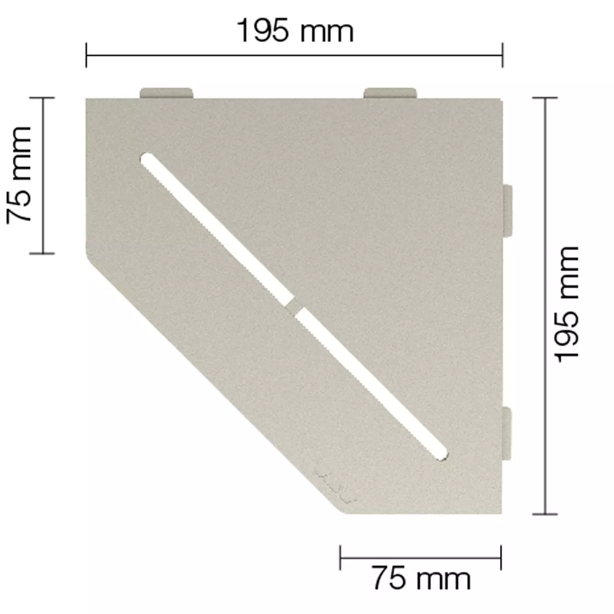 Wandablage Duschablage Schlüter 5eck 19,5x19,5cm Pure Cream