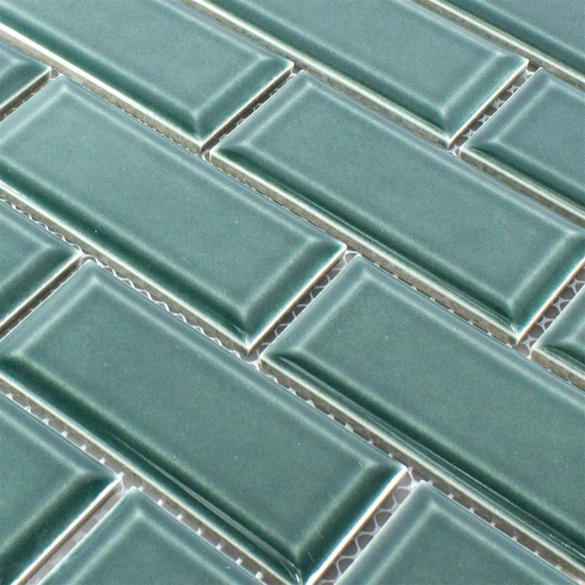 Muster von Keramik Mosaik Fliesen StPauls Metro Facette Grün