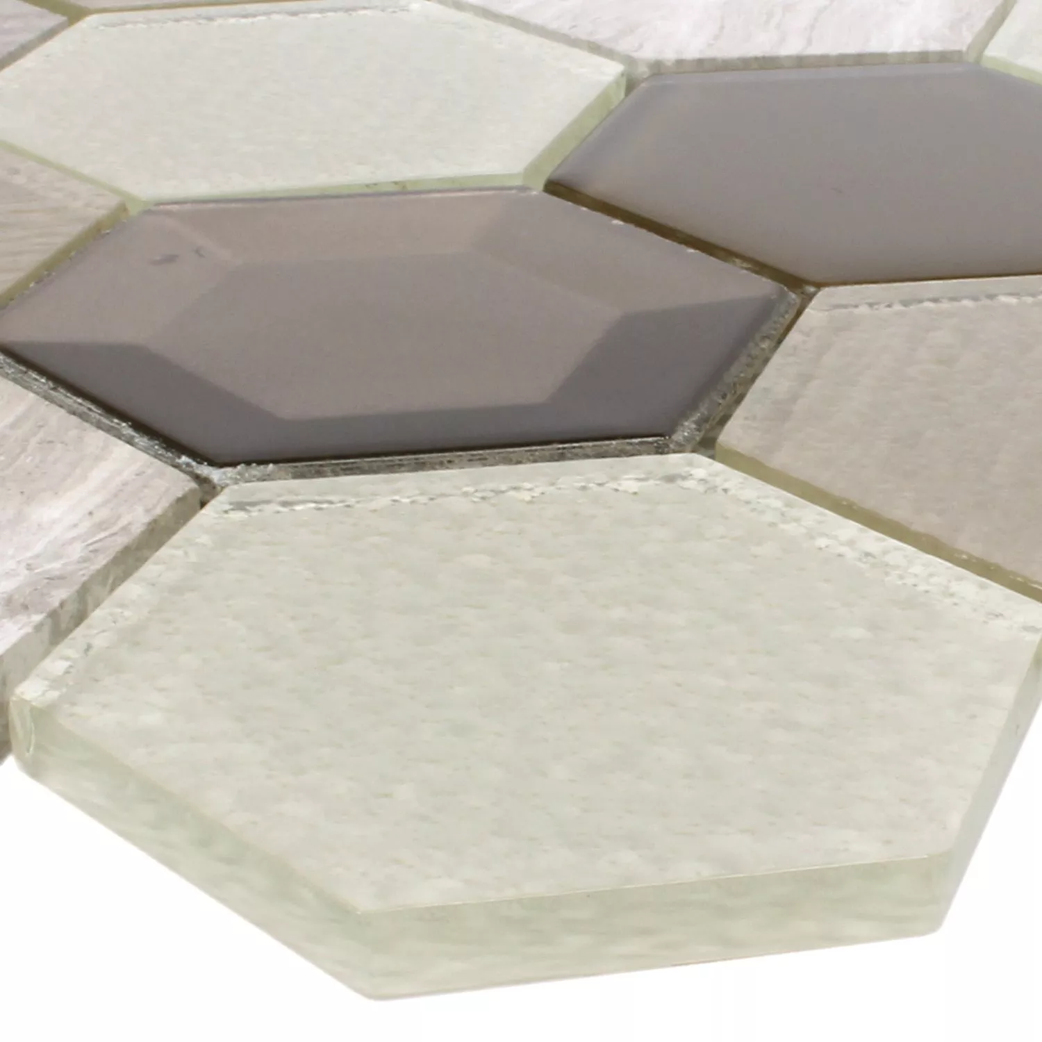 Muster von Mosaikfliesen Concrete Glas Naturstein 3D Beige