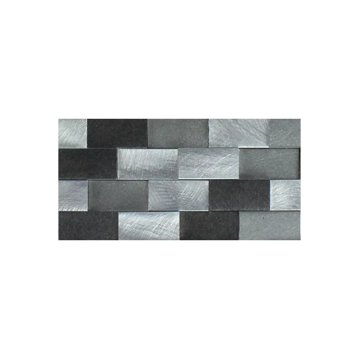 Muster von Mosaikfliesen Aluminium Metall Langley 3D Schwarz Grau