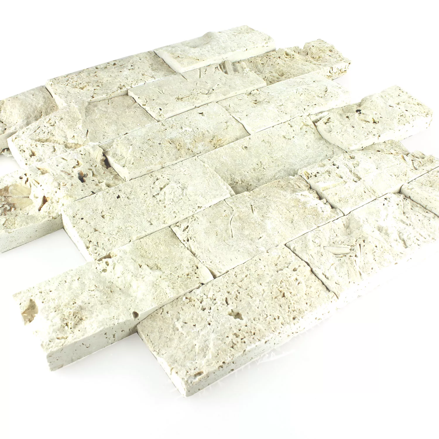 Mosaikfliesen Naturstein 3D Sumba Chiaro Brick