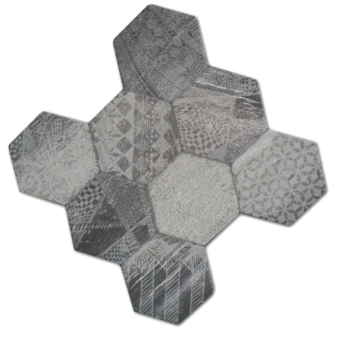 Bodenfliesen Hexagon Hologram Optik 45x45cm