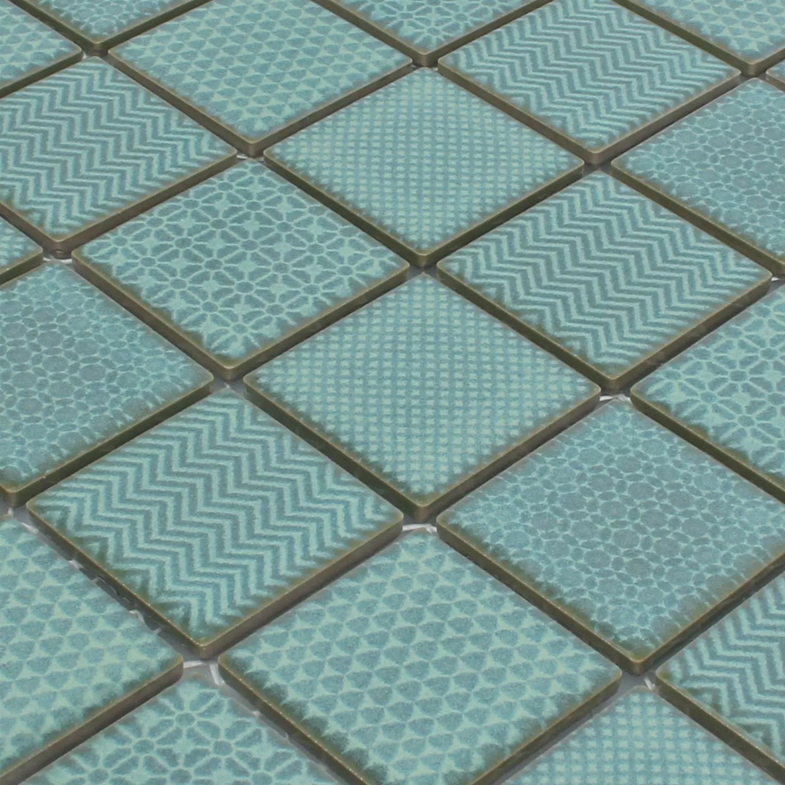 Muster von Mosaikfliesen Keramik Sapporo Grün