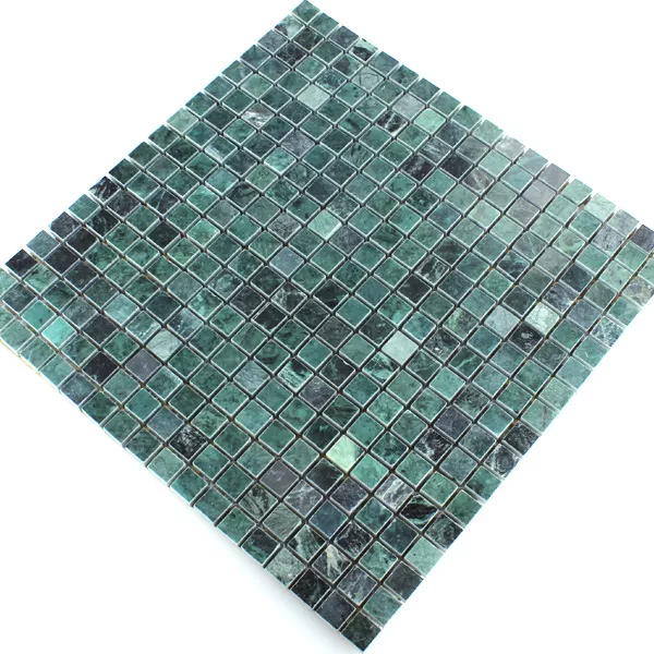Muster von Mosaikfliesen Marmor Dunkel Grün Poliert